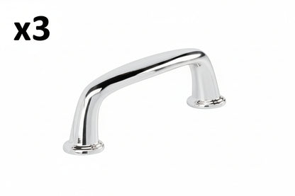 3 x Kane 3 in. (76mm) Classic Polished Chrome Arch Cabinet Pull