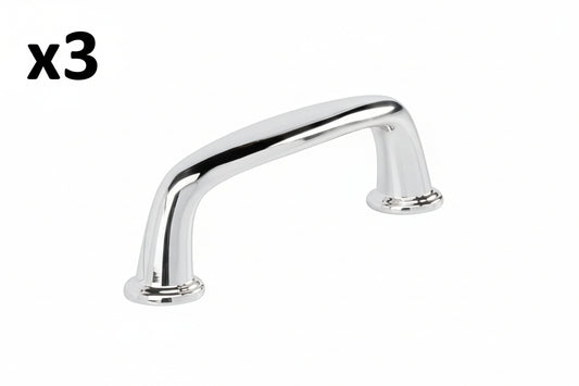 3 x Kane 3 in. (76mm) Classic Polished Chrome Arch Cabinet Pull