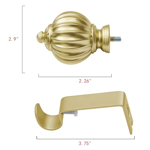 UTOPIA ALLEY Wall Mounted 3/4 Inch Curtain Rod Windows 28 to 48 Inch, Adjustable Drapery Rods, Gold Curtain Rods, Tapestry Poles (Nickel, 28"-48")