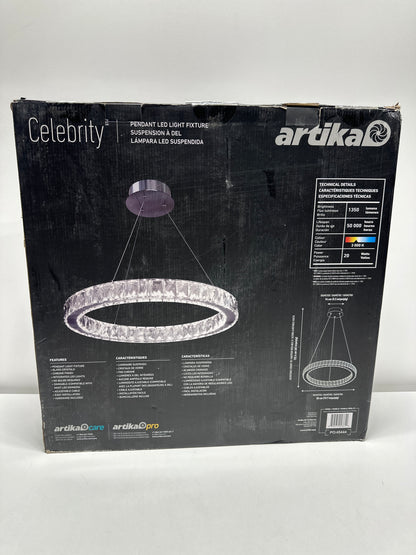 artika Celebrity 20W LED Glam Chandelier Chrome Base with Glass Crystal Diffusers - Ideal for Dining Room Kitchen Light