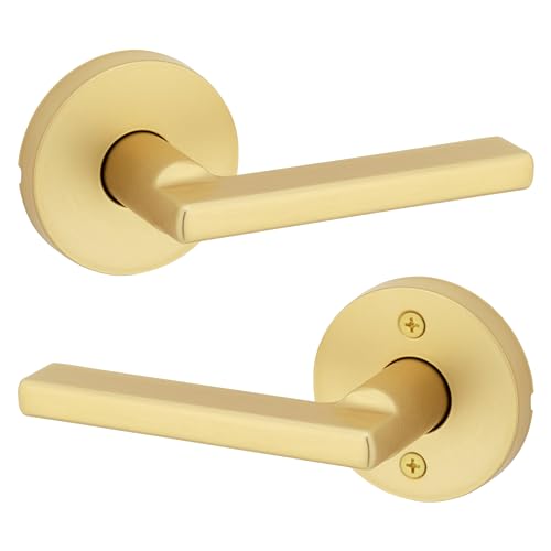 Kwikset 720Hflrdt Halifax Passage Door Lever Set - Brass