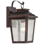 The Great Outdoors Irvington Manor 1 Light Wall Mount in Chelesa Bronze Finish with Clear Glass