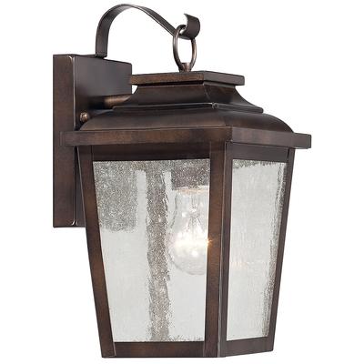 The Great Outdoors Irvington Manor 1 Light Wall Mount in Chelesa Bronze Finish with Clear Glass