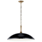 Kichler Delarosa 1-Light Pendant, Updated Traditional Light in Black and Champagne Bronze