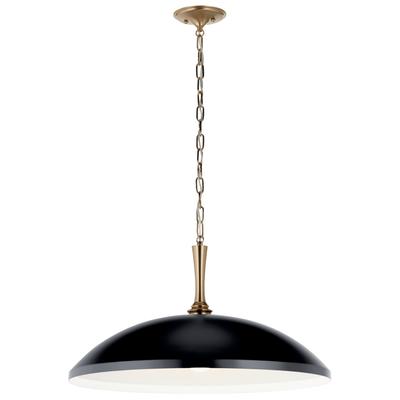 Kichler Delarosa 1-Light Pendant, Updated Traditional Light in Black and Champagne Bronze
