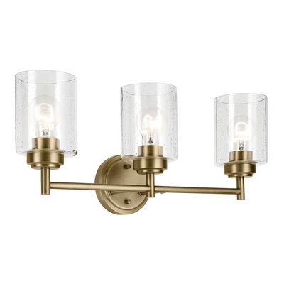 Natural Brass Three Light Bath from the Winslow Collection