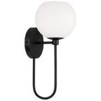 Capital Lighting 652111-548 Ansley 15" Tall Bathroom Sconce with Soft White Glass Shade Matte Black