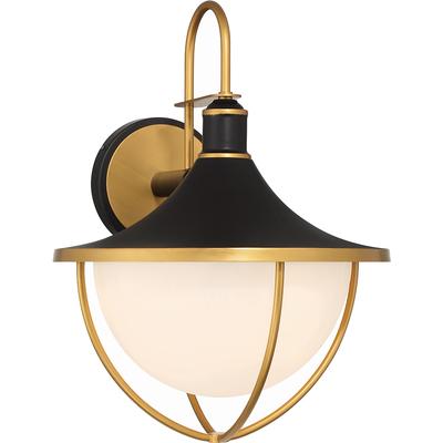 Crystorama Lighting Group ATL-703 Atlas 3 Light 22" Tall Outdoor Wall Sconce Matte Black / Textured Gold