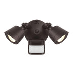 Savoy Lighting Assets 4-FLOOD-MS-A2-3000K-BZ Outdoor Flood Light with Motion Sensor Covers 270°, Integrated LED 2-Light 44 Total Watts, 7" H x 8" W, Bronze