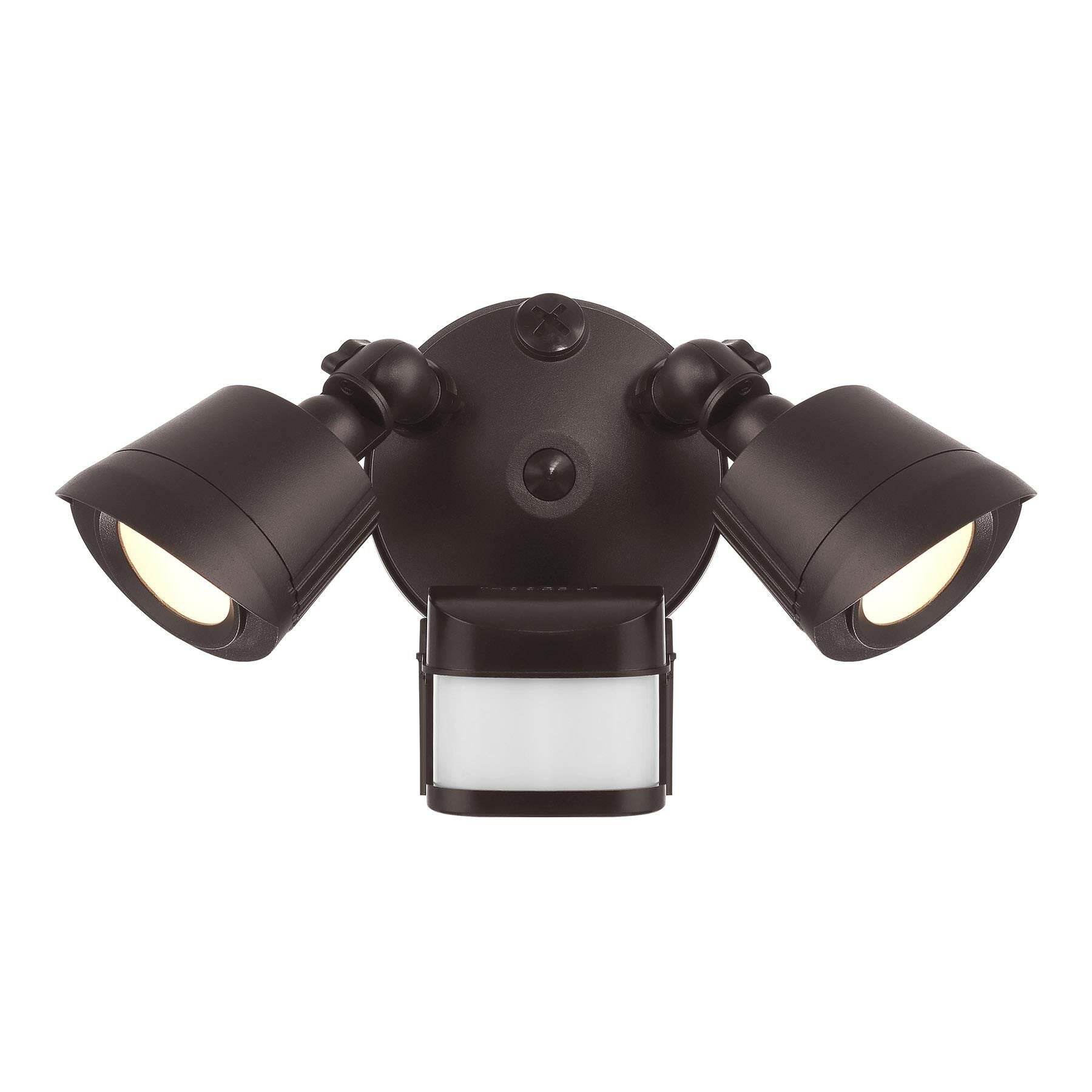 Savoy Lighting Assets 4-FLOOD-MS-A2-3000K-BZ Outdoor Flood Light with Motion Sensor Covers 270°, Integrated LED 2-Light 44 Total Watts, 7" H x 8" W, Bronze