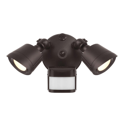 Savoy Lighting Assets 4-FLOOD-MS-A2-3000K-BZ Outdoor Flood Light with Motion Sensor Covers 270°, Integrated LED 2-Light 44 Total Watts, 7" H x 8" W, Bronze