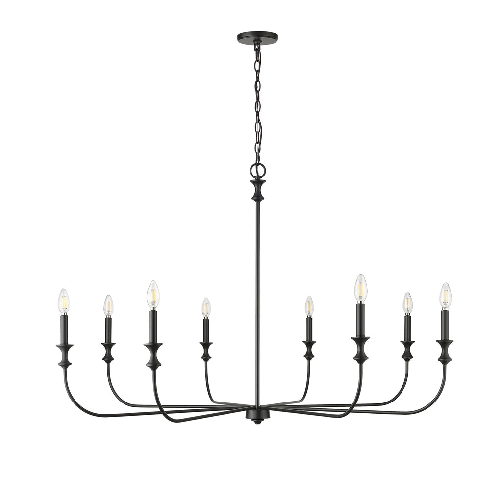 Millennium Lighting 29608 Savanne 8 Light 48 Wide Taper Candle Style Chandelier - Black