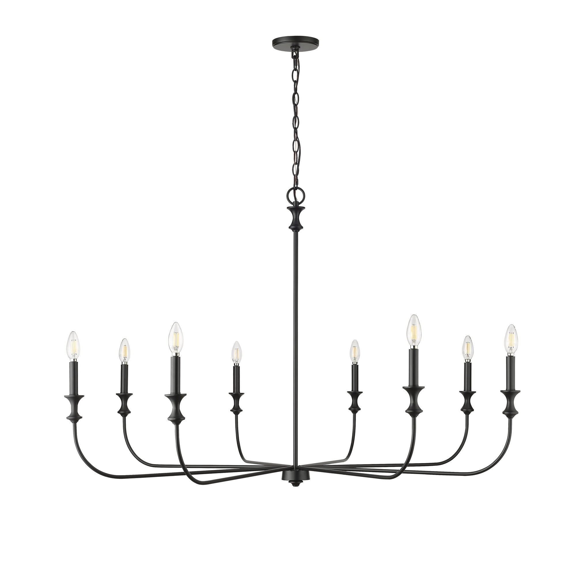 Millennium Lighting 29608 Savanne 8 Light 48 Wide Taper Candle Style Chandelier - Black