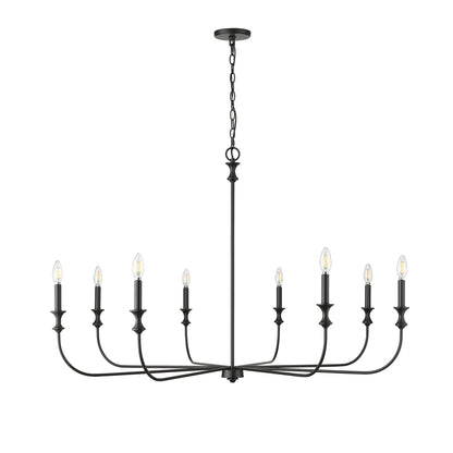 Millennium Lighting 29608 Savanne 8 Light 48 Wide Taper Candle Style Chandelier - Black