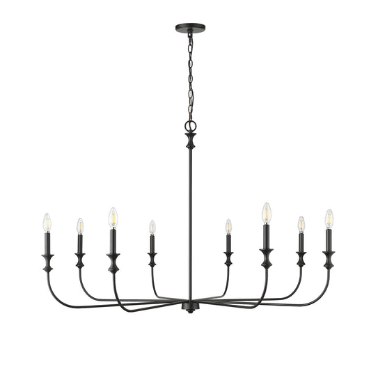 Millennium Lighting 29608 Savanne 8 Light 48 Wide Taper Candle Style Chandelier - Black