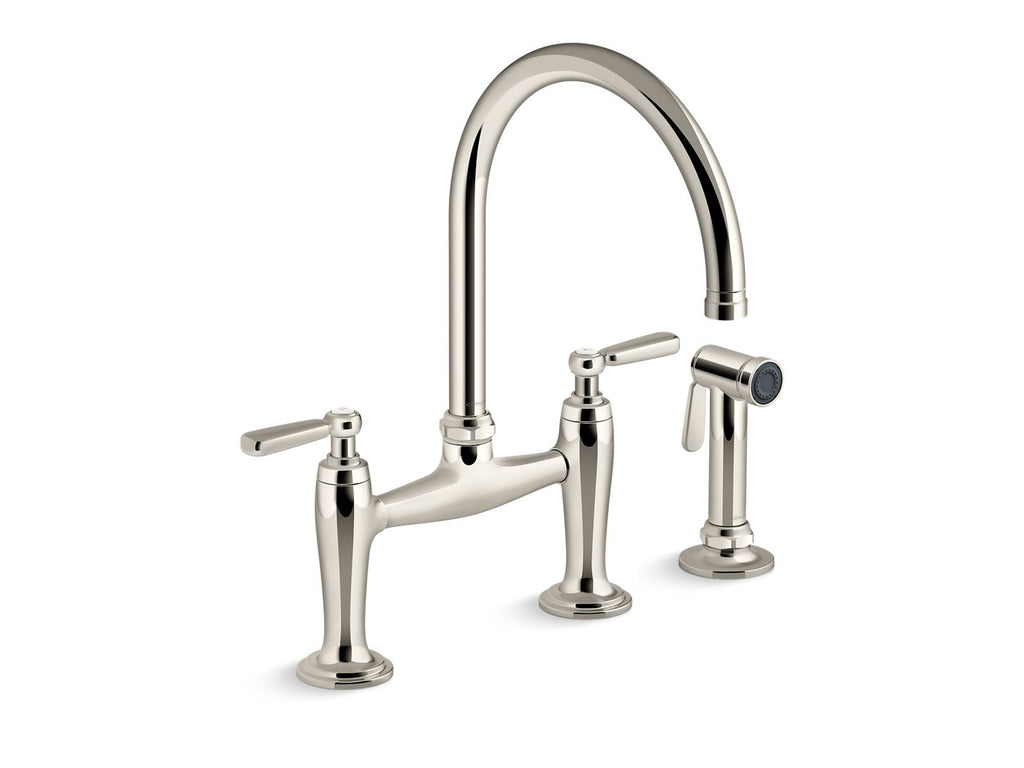 Kohler Edalyn by Studio McGee Two-Hole Bridge Kitchen Sink Faucet   K-28356-SN
