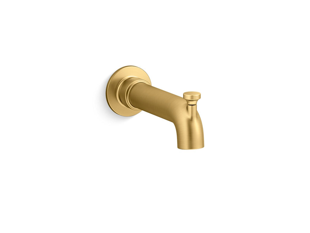 Castia by Studio McGee Wall-Mount Bath Spout with Diverter in Vibrant Brushed Moderne Brass