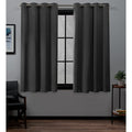 EXCLUSIVE HOME Academy Total Blackout Grommet Top Curtain Panel Pair, 52"x63", Charcoal