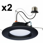 2 x Satco Lighting S11835R1 Nuvo 6’’ Recessed Trim with Baffle Trims - IC Rated Black Recessed - *Lighting & Electrical