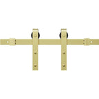 Scratch Miseno MBDH0005X120 120’’ Bent Strap Barn Door Hardware Kit Champagne Brass Sliding Door - *Tools Hardware &