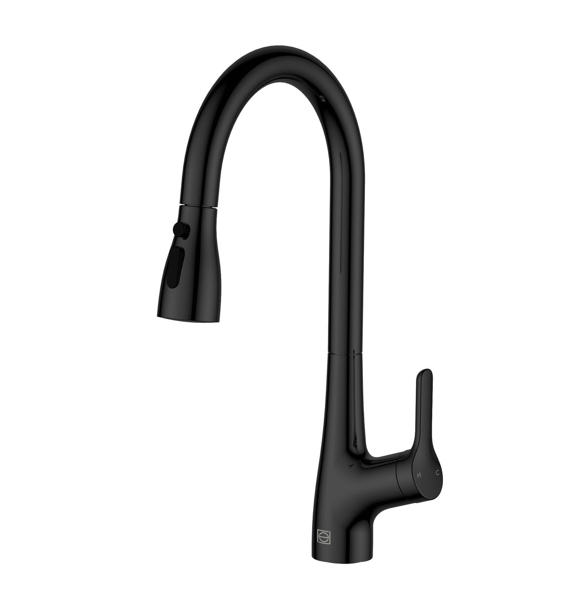Elegant Lighting FAK-305 Andrea 1.8 GPM Single Hole Pull Down Kitchen Faucet Matte Black Faucet Kitchen Single Handle