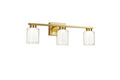 Artcraft Lighting AC7393 Saville 3 Light 24" Wide Vanity Light Brass / Clear Indoor Lighting Bathroom Fixtures Vanity Light