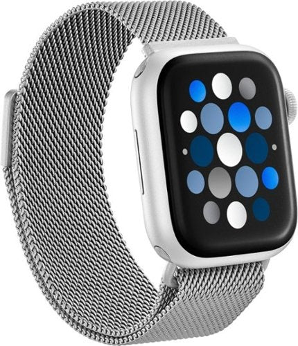 Insignia™ - Stainless Steel Mesh Band for Apple Watch 38mm, 40mm, 41mm, SE, and 42mm Series 10 - Silver