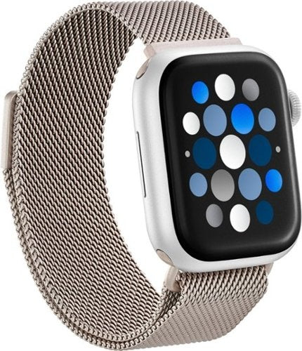 Insignia™ - Stainless Steel Mesh Band for Apple Watch 38mm, 40mm, 41mm, SE, and 42mm Series 10 - Champagne