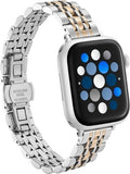 Insignia - Stainless Steel Link Band for Apple Watch 38mm 40mm 41mm SE (1-3) and 42mm - Silver & Rose Gold