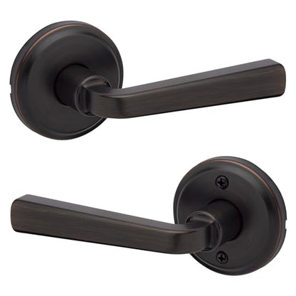 Trafford Lever Passage Door Lock with 6AL Latch and RCS Strike Venetian Bronze Finish