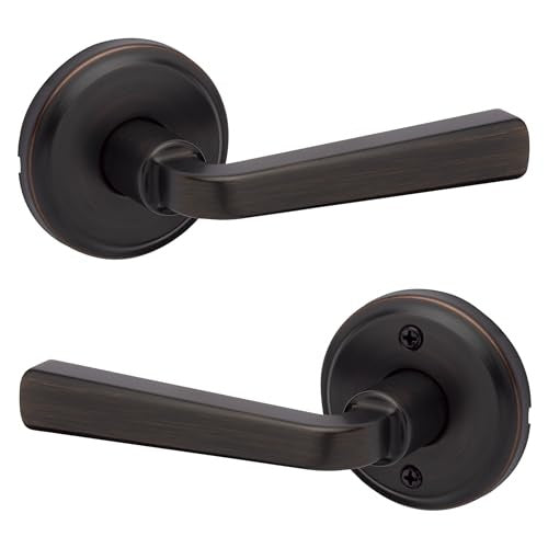 Trafford Lever Passage Door Lock with 6AL Latch and RCS Strike Venetian Bronze Finish