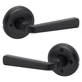 Kwikset 730TDL Trafford Privacy Door Lever Set with Round Rose Matte Black