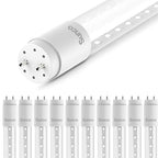 Sunco Lighting 10 Pack 4ft. T8 Indoor Industrial Commercial Warehouse Garage Home Replacement Improvement Strip