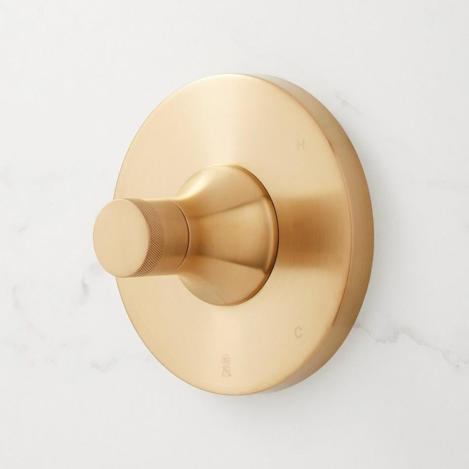 Signature Hardware SHLZPBKNOB Knob Handle for Lentz Pressure Balanced Trim Brushed Gold Faucet Accessories and Parts Shower Trim Parts Handle Parts
