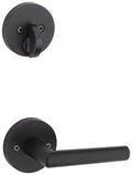 Kwikset 971MILRDTV1 Milan Lever Single Cylinder Interior Pack with Round Rose for Handlesets Matte Black Door Hardware