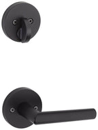 Kwikset 971MILRDTV1 Milan Lever Single Cylinder Interior Pack with Round Rose for Handlesets Matte Black Door Hardware