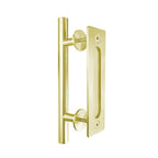 Miseno MBD5830 7" Long Center to Center Barn Door Handle/Pull Set - Champagne Brass
