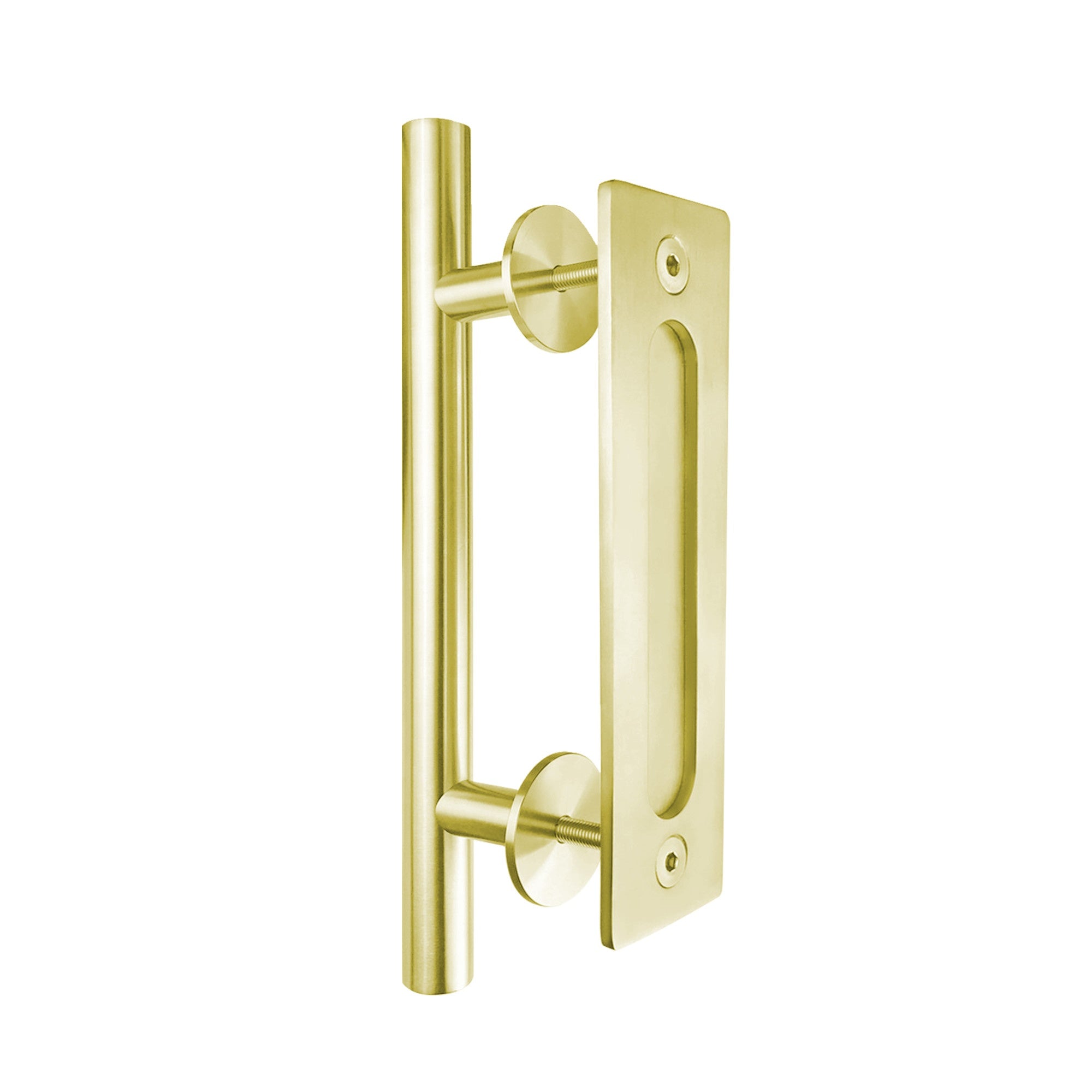 Miseno MBD5830 7" Long Center to Center Barn Door Handle/Pull Set - Champagne Brass