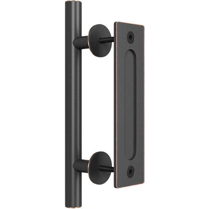 Miseno MBD5830 7" Long Center to Center Barn Door Handle/Pull Set - Oil Rubbed Bronze