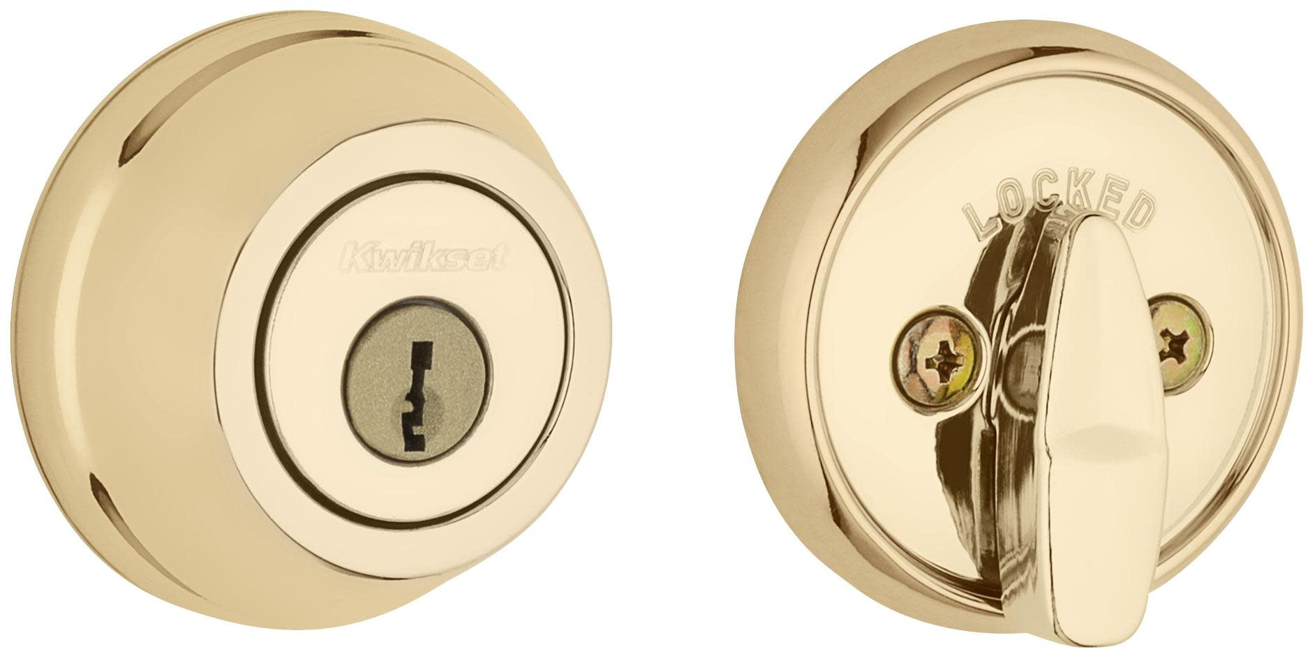 Kwikset 780.STRKP 780 Single Cylinder Keyed Entry Deadbolt from the Signature Series Polished Brass