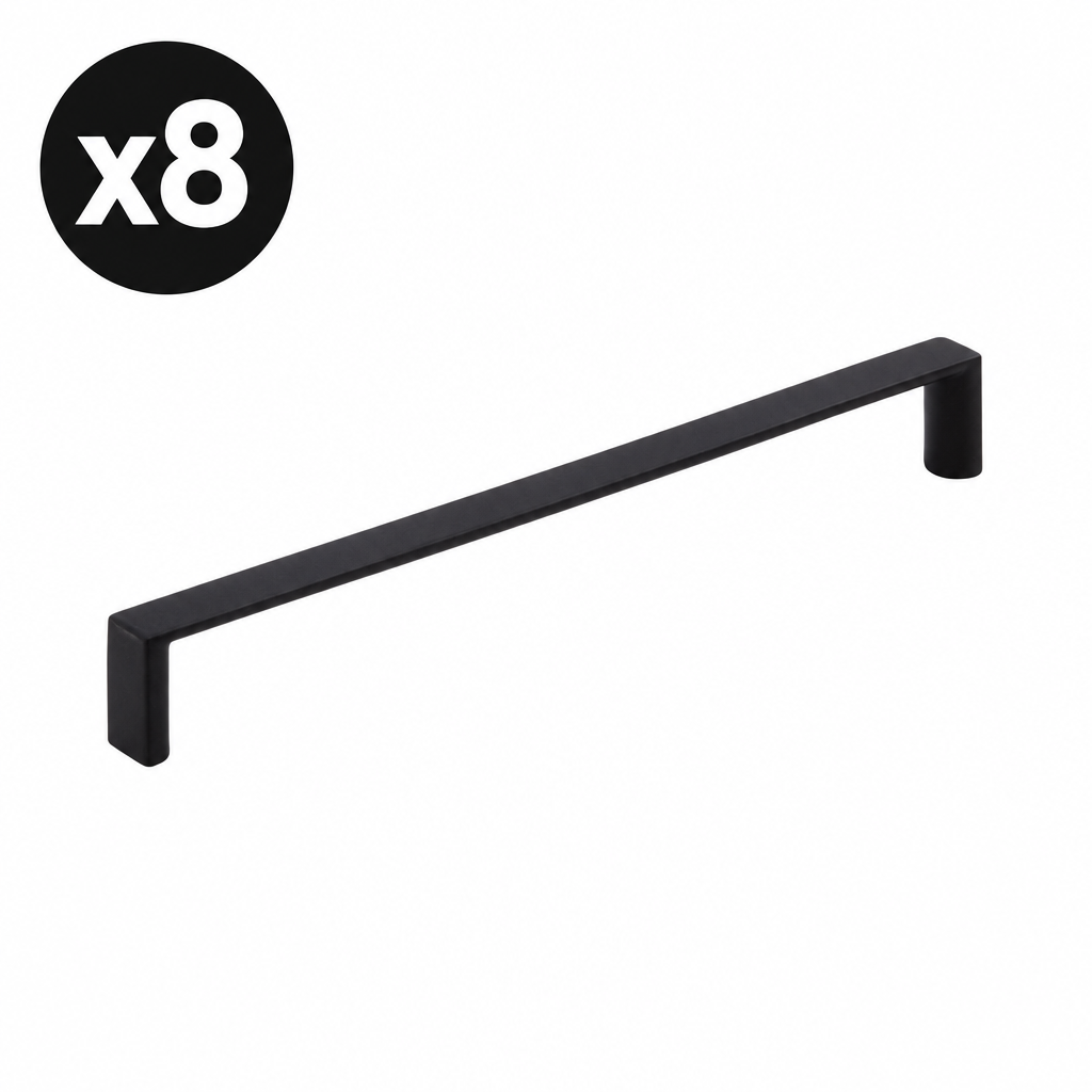 8 x Amerock BP37292 Metro 6-5/16 Inch Center to Center Handle Cabinet Pull Matte Black