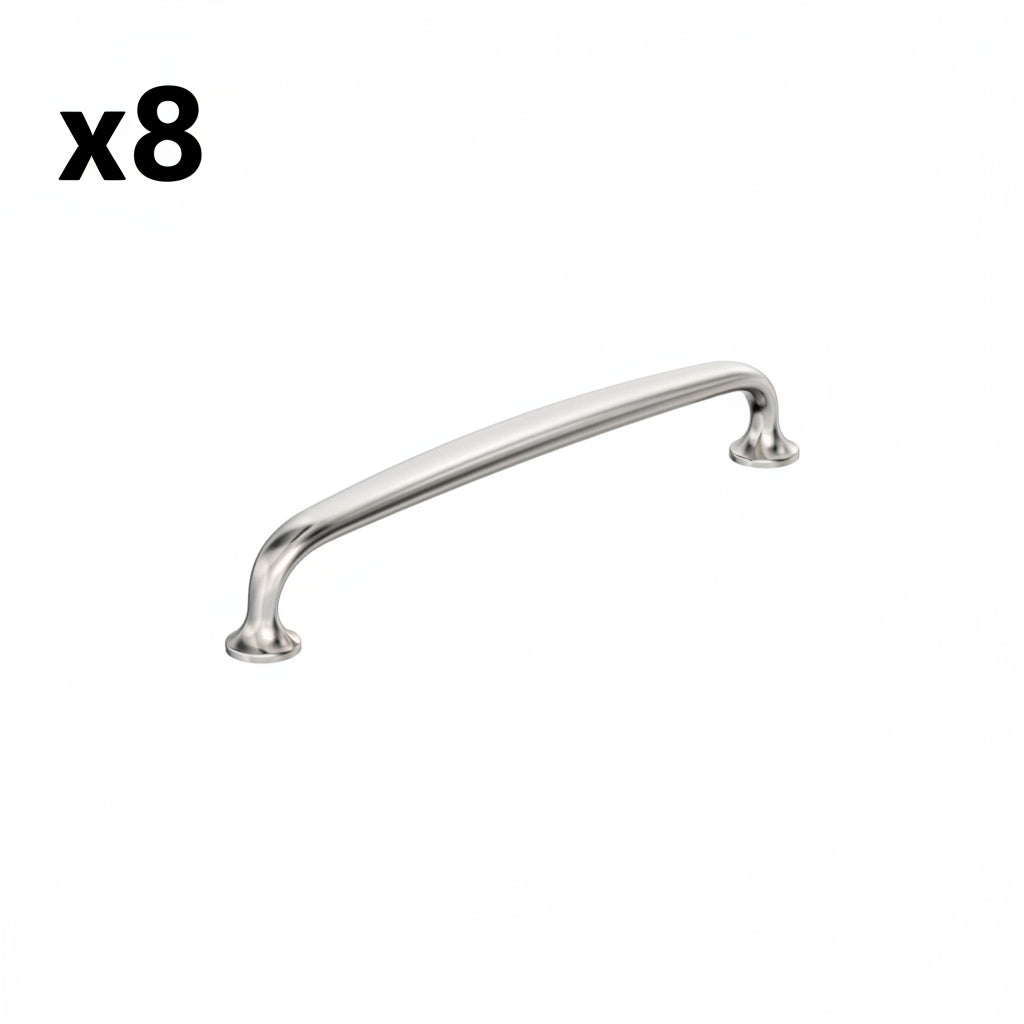 8 x Amerock BP36796 Renown 6-5/16 Inch Center to Center Handle Cabinet Pull Polished Nickel