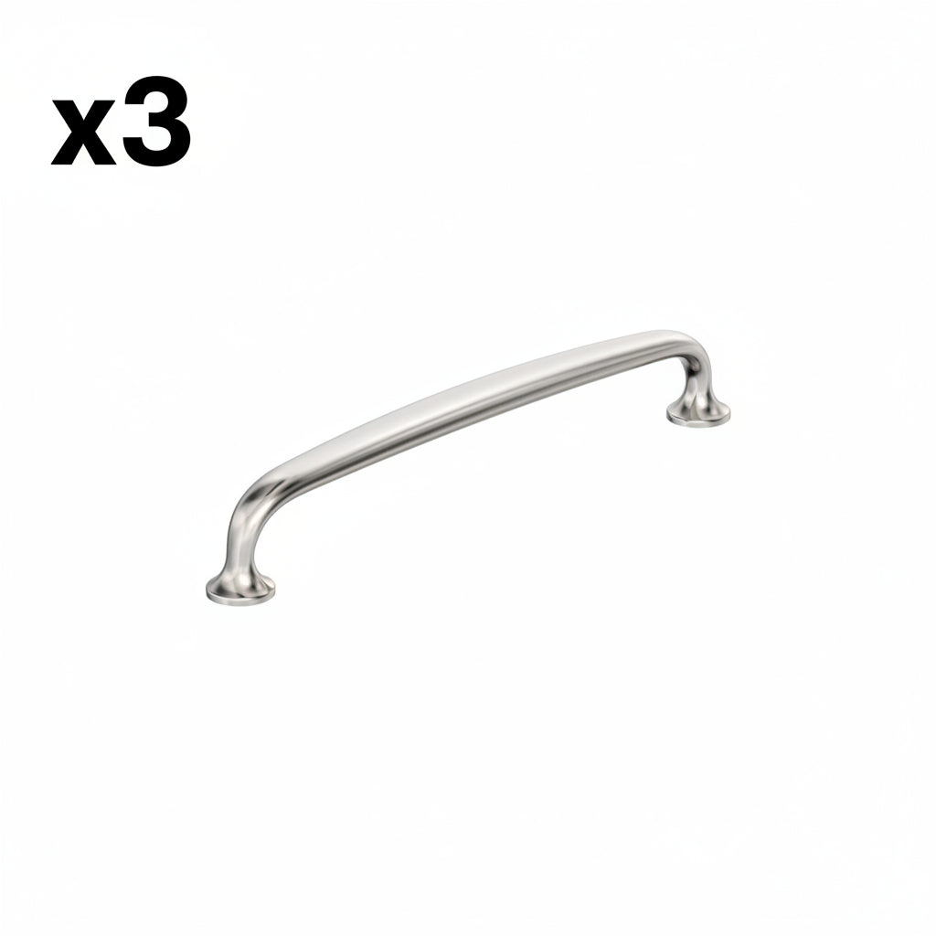 3 x Amerock BP36796 Renown 6-5/16 Inch Center to Center Handle Cabinet Pull Polished Nickel