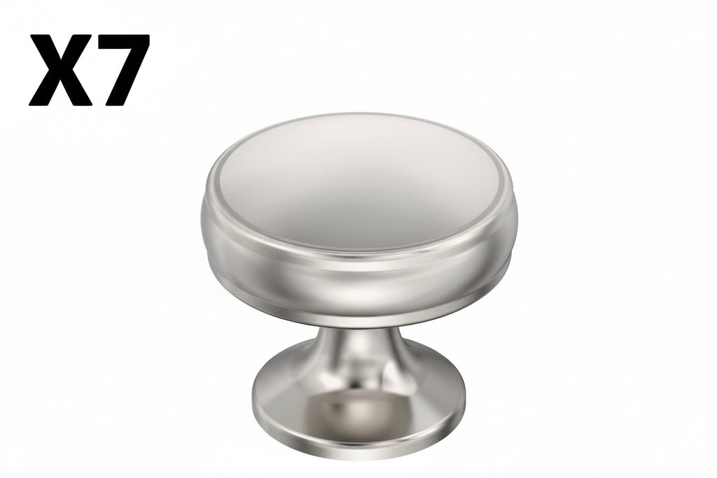 7 x Amerock BP36793 Renown 1-1/4 Inch Mushroom Cabinet Knob Polished Nickel Cabinet Hardware Knobs Mushroom