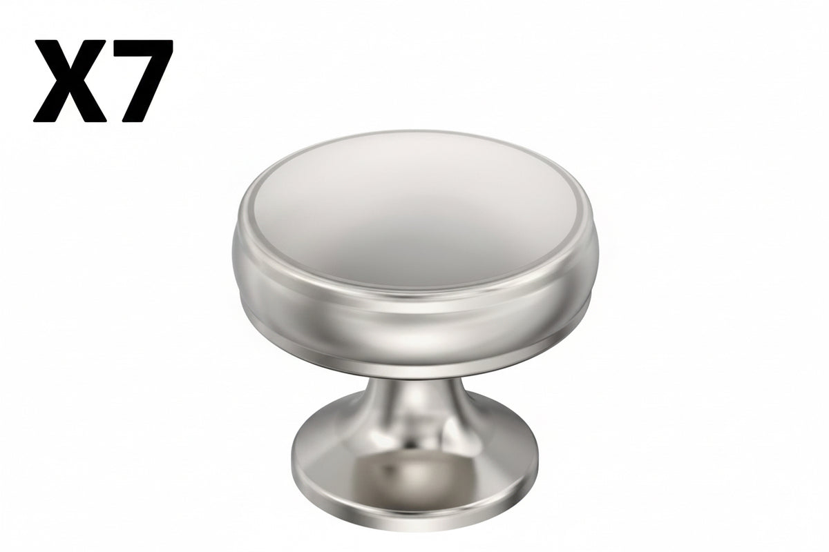7 x Amerock BP36793 Renown 1-1/4 Inch Mushroom Cabinet Knob Polished Nickel Cabinet Hardware Knobs Mushroom