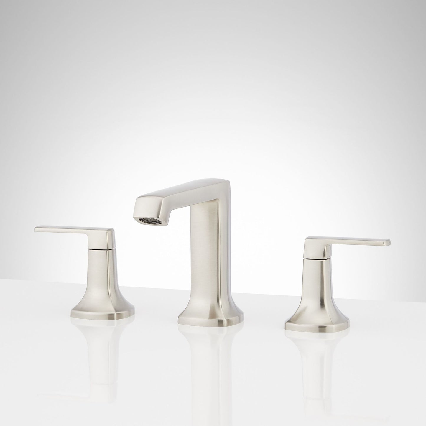 Signature Hardware 953982 Sefina 1.2 GPM Widespread Bathroom Faucet with Pop-up Drain Assembly Brushed Nickel