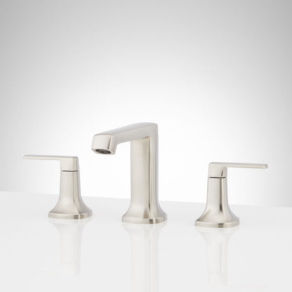 Signature Hardware 953982 Sefina 1.2 GPM Widespread Bathroom Faucet with Pop-up Drain Assembly Brushed Nickel