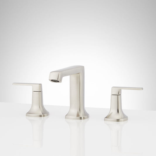 Signature Hardware 953982 Sefina 1.2 GPM Widespread Bathroom Faucet with Pop-up Drain Assembly Brushed Nickel