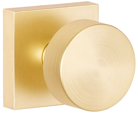Sure-Loc ZH101-SQ Zurich Passage Door Knob Set with Square Rose Satin Brass
