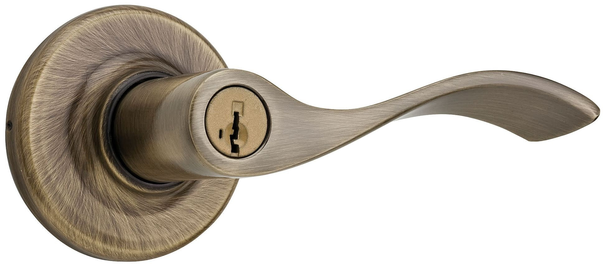 Kwikset 405Bl-S Balboa Reversible Keyed Entry Door Leverset - Brass